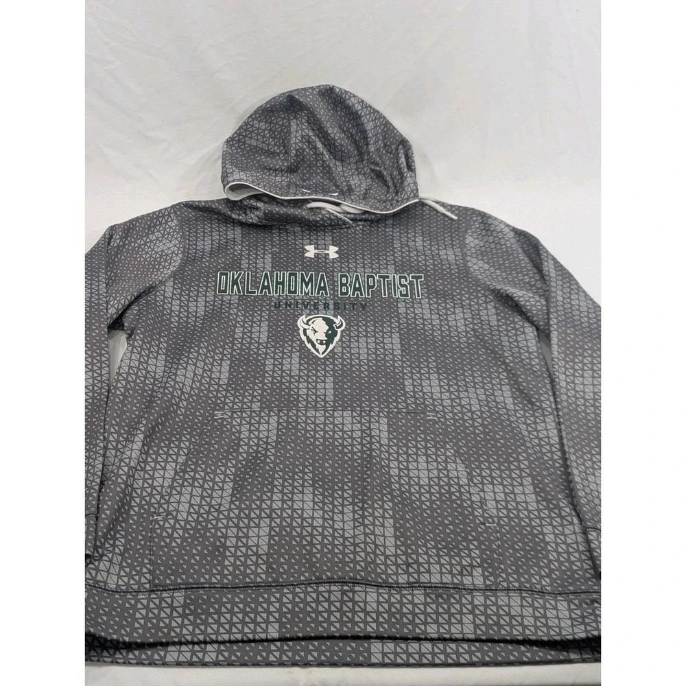 Oklahoma Baptist University Men M Under Armour Bison Pullover Hoodie Loose‎ Fit